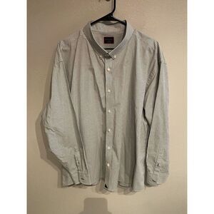 Untuckit Mens 3XLC Long Sleeve Button Down Shirt White Green Plaid